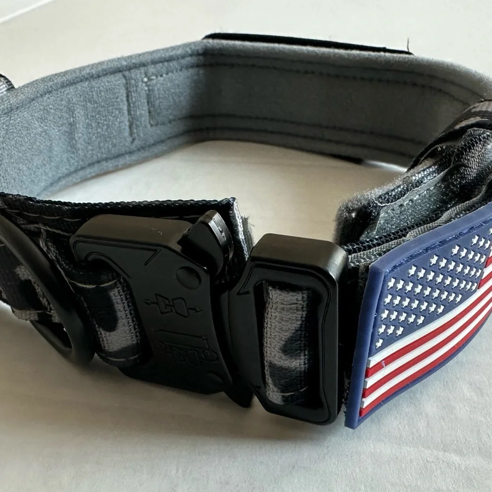 Medium Adjustable Military Training Nylon Dog Collar with Control Handle